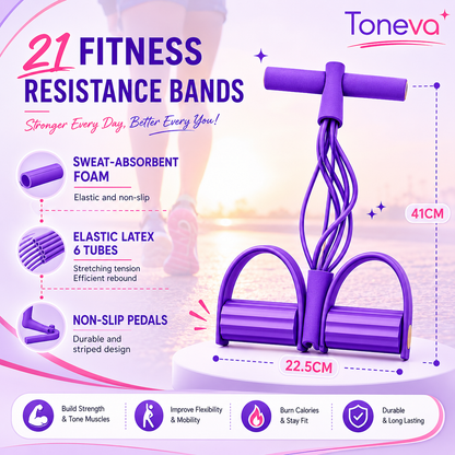 Toneva™ 8-Tube Pedal Resistance Band